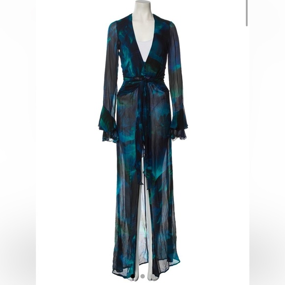 Rat & boa Fiorella dress Small blue chiffon maxi - Picture 4 of 7